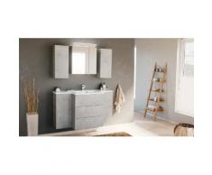 Ensemble meuble de SDB Emilia 800 avec armoire de toilette en Aspect Béton