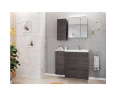 Ensemble meuble de SDB Adelia gauche avec armoire de toilette en Charbon antique