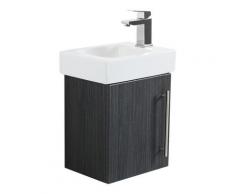 Meuble SDB avec vasque de Geberit Icon 38 cm décor charbon antique droite
