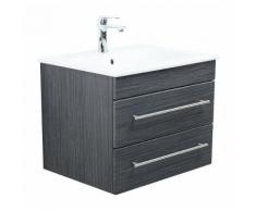 Meuble SDB avec vasque de Villeroy & Boch Venticello 65 cm décor charbon antique