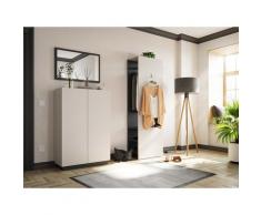 Garde-robe Gala-M 3pcs armoire à chaussures 24 paires Creme-graphite