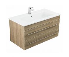 Meuble SDB avec vasque de Villeroy & Boch Venticello 80 cm décor Chêne