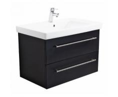 Meuble SDB avec vasque de Villeroy & Boch Subway 2.0 80 cm anthracite satiné