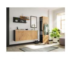 Garde-robe Azul-XL Quartz 4pcs armoire à chaussures 24 paires Oak