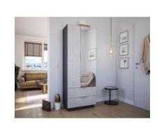 Meuble à chaussures Castello-M 1porte miroir tiroirs pour 24paires déco-Pierre