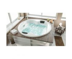 Baignoire balnéo Saturn ronde avec système de remplissage par le trop plein