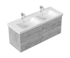 Meuble SDB avec vasque de Villeroy & Boch Subway 2.0 130 cm B Aspect Béton