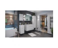 Ensemble de SDB Firenze 100 (5 Pièces/C) en blanc brill. et armoire de toilette