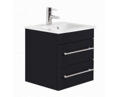 Meuble SDB avec vasque de Villeroy & Boch Venticello 50 cm à 2 tiroirs noir