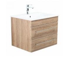 Meuble SDB avec vasque de Villeroy & Boch Venticello 65 cm décor Chêne