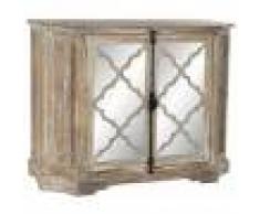 COMMODE PIN MIROIR 130X53X102 VIEILLI BLANC