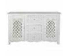 COMMODE MANGUE MIROIR 122X39X77 BLANC
