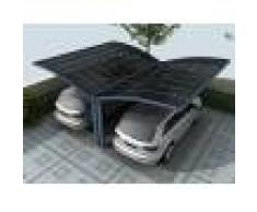 Bouvara Carport Papillon 2 voitures 5x6m gris anthracite