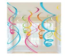 12 suspensions spirales multicolores Taille Unique