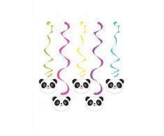 5 Suspensions spirales Panda Party Taille Unique