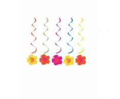 5 Suspensions spirales fleurs Hawaïennes Taille Unique