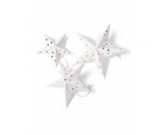 3 Suspensions étoiles en relief à pois dorés 35, 30, 25 cm Taille Unique