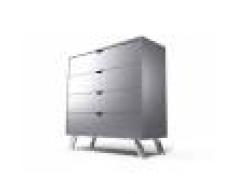Abc meubles - commode viking scandinave bois gris aluminium