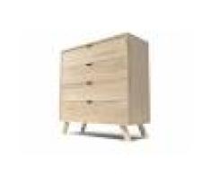 Abc meubles - commode viking scandinave bois vernis naturel