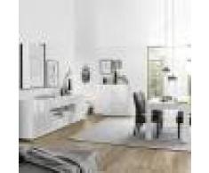 Kasalinea Séjour design blanc laqué enfilade + table 180 nino
