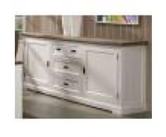Kasalinea Buffet enfilade contemporain bois massif couleur blanc emeline
