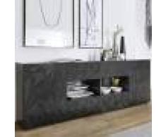 Kasalinea Enfilade gris laqué design 2 portes 4 tiroirs NINO 2