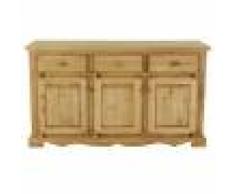 Grenier Alpin Enfilade Pin Massif Rustique 3 Portes + 3 Tiroirs Avec Charnières Bois Farmer - Grenier Alpin