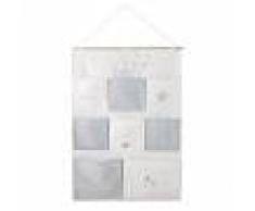 Maisons du Monde Rangement mural en coton gris et blanc
