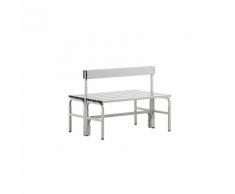 Banc de vestiaire double face avec dossier aluminium / inox