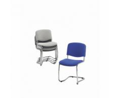 Chaise empilable à piétement luge dossier rembourré, piétement coloris aluminium