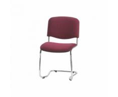 Chaise empilable à piétement luge dossier rembourré, piétement chromé