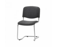 Chaise empilable à piétement luge dossier rembourré, piétement coloris aluminium