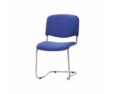 Chaise empilable à piétement luge dossier rembourré, piétement coloris aluminium