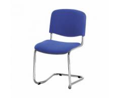 Chaise empilable à piétement luge dossier rembourré, piétement chromé