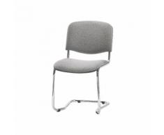 Chaise empilable à piétement luge dossier rembourré, piétement chromé