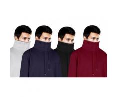 Sweat col cheminée pour homme : Bleu marine et noir / M / x2