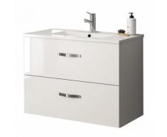 NEOVA Meuble sous vasque ANGELO blanc brillant 2 tiroirs coulissants - NEOVA