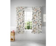 Marks & Spencer Rideaux en coton mélangé à motif alphabétique pour enfants - Blanc - 160 cm de largeur x 137 cm de hauteur