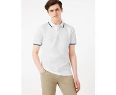 Marks & Spencer Polo coupe large 100% coton à bordures contrastées - Blanc - M
