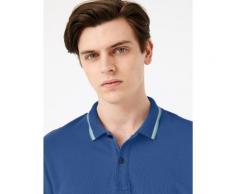 Marks & Spencer Polo coupe large 100% coton à bordures contrastées - Bleu - L