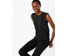 Marks & Spencer Top sans manches coupe droite à bordure en dentelle - Noir - 40
