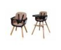 Groupon Goods Global GmbH Chaise haute Luna 2 en 1 évolutive avec pieds en bois