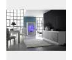 NOUVOMEUBLE Salle à manger design blanc laqué mat et couleur béton ERINE 7