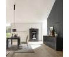 NOUVOMEUBLE Salle a manger design buffet 4 portes gris laqué ELMA 2