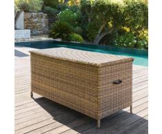 Coffre de rangement Bayana Naturae Jardin 166 x 76 x 81 cm - Acier traité époxy, Résine tressée