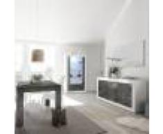 Kasalinea Salle a manger complete blanche et grise moderne MABEL 6