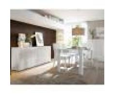 Kasalinea Salle à manger complète blanc laqué brillant NEWLAND