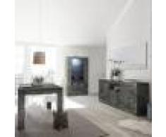 Kasalinea Salle a manger complète gris anthracite moderne MABEL