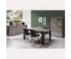 Kasalinea Salle à manger complète contemporaine couleur bois gris MELANY