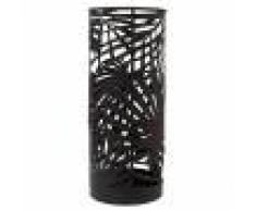 Maisons du Monde Porte parapluie en métal ajouré noir motifs feuillages